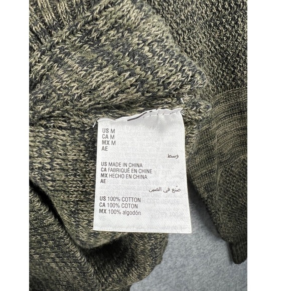 Sun Stone Shawl Collar Pullover Sweater Mens Medium Simple Sage Green Knit NWT - Picture 7 of 7
